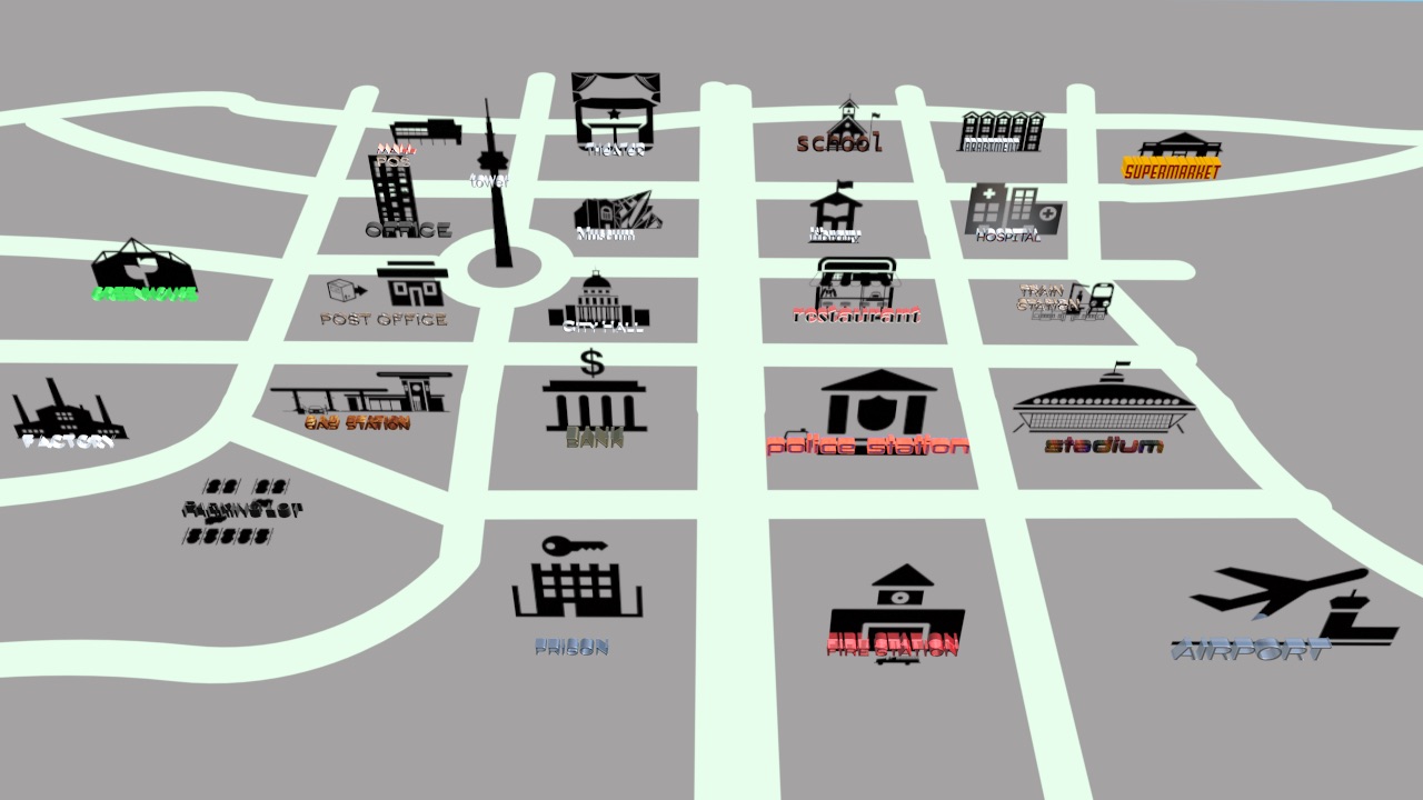 Places Town Map - still